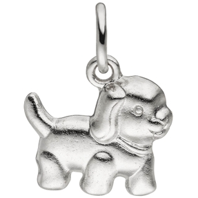 Anhänger Halsschmuck für Kinder Hund Hündchen aus 925 Sterlingsilber, rhodiniert
