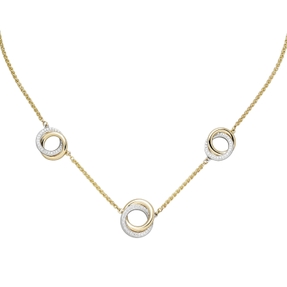 Collier Zopfkette, Ringe, 82 Diamant Brillanten 585 Gold Gelbgold Weißgold, 45cm Collier Zopfkette, Ringe, 82 Diamant Brillanten 585 Gold Gelbgold Weißgold, 45cm