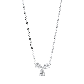 Collier aus 750 Weißgold 3 Diamanten Tropfen-Schliff 1,01ct TW-VSI L:50,8cm