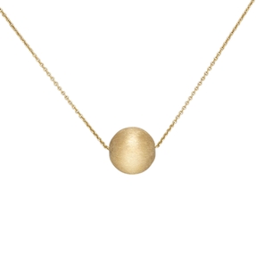 0,7mm Collier Rundankerkette mit mattierter Kugel, 750 Gold Gelbgold, 45cm 0,7mm Collier Rundankerkette mit mattierter Kugel, 750 Gold Gelbgold, 45cm