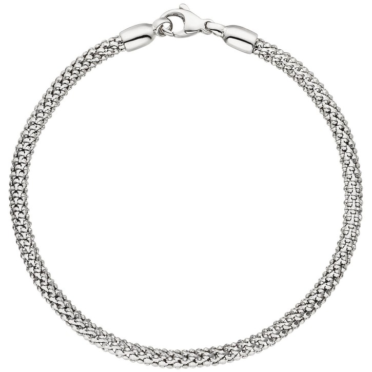 3,6mm Armband Popcornkette 750 Weißgold 20cm