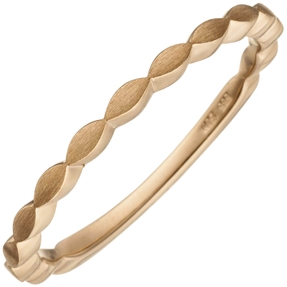 Ring Damenring Fingerschmuck, verkettete Oliven, 585 Gold Rotgold Rosegold, matt