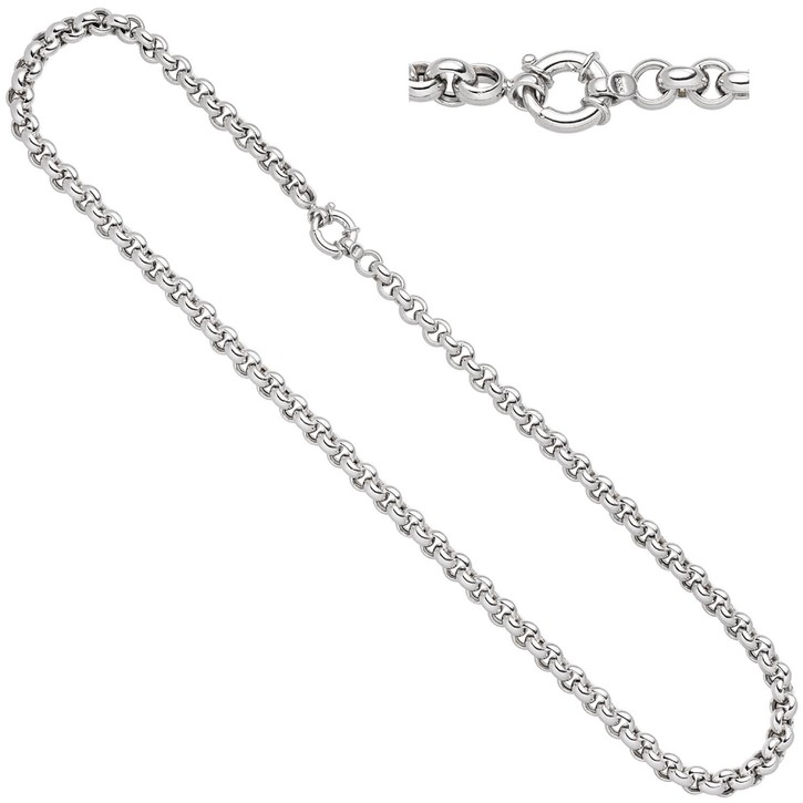 6mm Erbskette Weißgoldkette 585 Weißgold 45cm