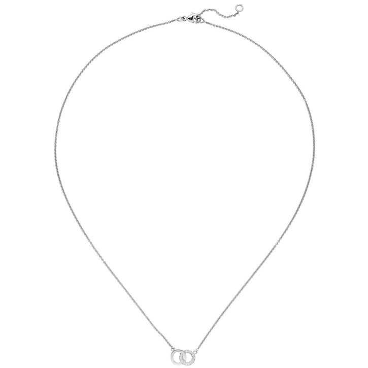Ankerkette 2 Ringe 13 Brillanten 585 Weißgold 45cm