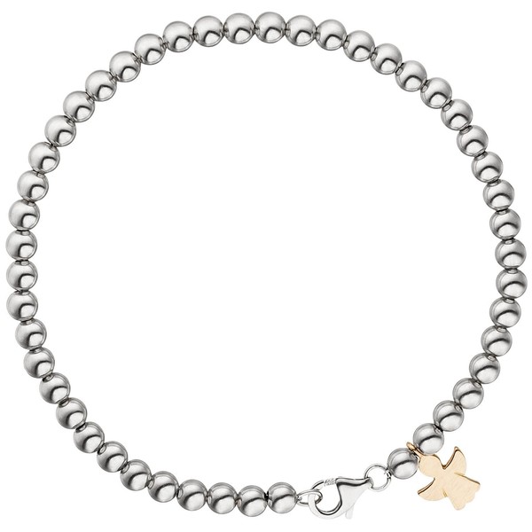 4mm Kugelkette Engel 585 Weißgold Rotgold 19cm