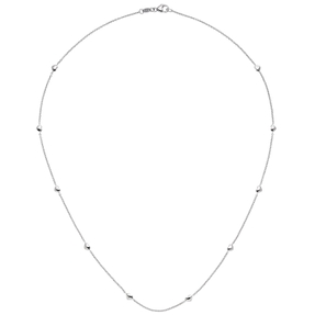 1,1mm Collier Halskette Halsschmuck mit Herzchen aus 585 Gold Weißgold, 45cm 1,1mm Collier Halskette Halsschmuck mit Herzchen aus 585 Gold Weißgold, 45cm