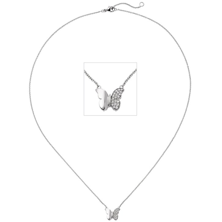 Ankerkette Schmetterling Brillanten 585 Weißgold