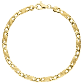 4,4mm Armband Goldarmband X-Panzerkette aus 585 Gold Gelbgold, teilmatt, 21cm