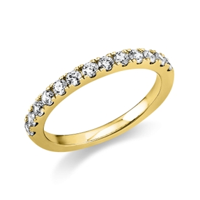 Halb-Memoire Ring aus 750 Gold Gelbgold 13 Brillanten 0,51ct TW-SI B:2,2mm