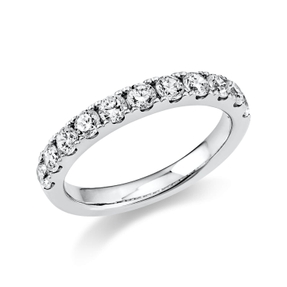 Halb-Memoire Ring aus 750 Weißgold 11 Brillanten 0,89ct TW-SI B:2,8mm