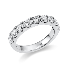 Halb-Memoire Ring aus 750 Gold Weißgold 9 Brillanten 1,5ct TW-SI B:3,6mm