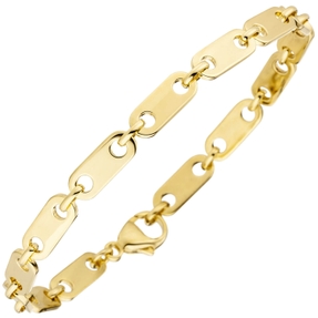 5mm Armband Goldarmband Plattenkette aus 585 Gold Gelbgold, 21cm Armschmuck 5mm Armband Goldarmband Plattenkette aus 585 Gold Gelbgold, 21cm Armschmuck