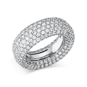 Pavé Ring aus 750 Gold Weißgold 386 Brillanten 7,45ct TW-VSI B:12,1mm