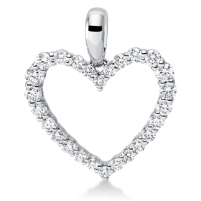 Anhänger Herz aus 750 Gold Weißgold 26 Diamanten 0,31ct TW-SI 17x14,3mm mit Öse