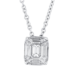 Collier aus 750 Weißgold 9 Diamanten Fanatsy-Schliff 0,38ct TW-SI L:45cm