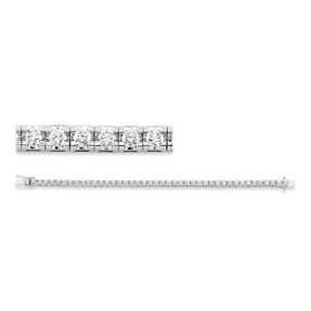 Armband aus 750 Gold Weißgold 43 Brillanten 5ct TW-SI B:4,7mm L:17,8cm