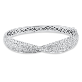 Pavé Armreif aus 750 Weißgold 449 Brillanten 5,29ct TW-VSI/SI 48x58mm Pavé Armreif aus 750 Weißgold 449 Brillanten 5,29ct TW-VSI/SI 48x58mm