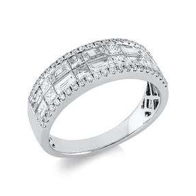 Ring aus 750 Gold Weißgold 64 Diamanten 1,43ct TW-SI B:6,3mm