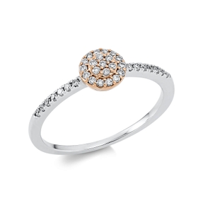 Ring aus 750 Gold weiß/rot 35 Brillanten 0,17ct TW-SI Ø5,8mm