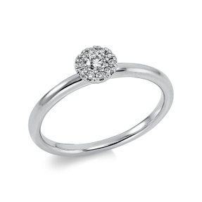 Ring aus 750 Gold Weißgold 11 Brillanten 0,13ct TW-SI Ø5,6mm