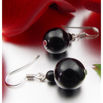Ohrschmuck aus Onyx und 925 Silber