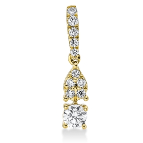Anhänger aus 750 Gold Gelbgold 11 Diamanten 0,28ct TW-SI 16,5x3,5mm mit Öse