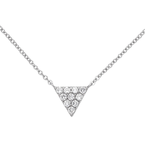 1,6mm Collier Ankerkette mit Anhänger Dreieck weiße Zirkonia 925 Silber, 42-46cm