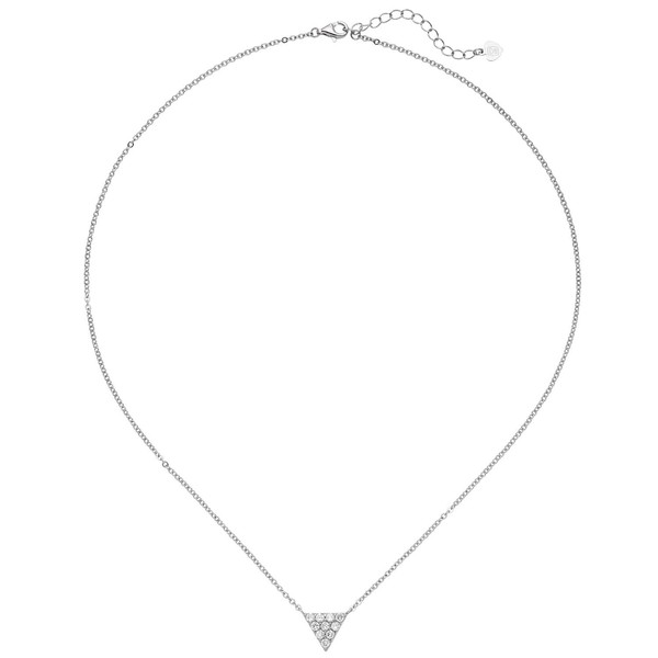 1,6mm Ankerkette Dreieck Zirkonia 925 Silber 46cm