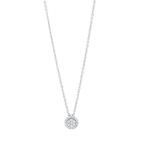 Collier aus 750 Gold Weißgold 21 Brillanten 0,1ct TW-SI L:45cm
