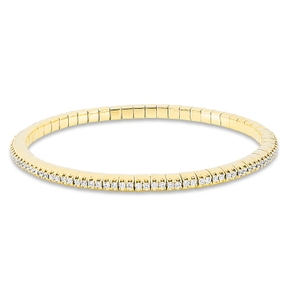 Armband Flex-Band aus 750 Gelbgold 114 Brillanten 1,5ct TW-SI B:3,6mm L:18cm