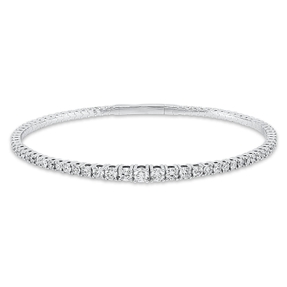 Armreif aus 750 Gold Weißgold 71 Diamanten 2,97ct TW-SI 50x60mm