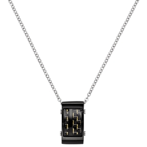 2,1mm Kette Collier, Edelstahl schwarz lackiert mit Carbon-Einlagen, 50-55cm 2,1mm Kette Collier, Edelstahl schwarz lackiert mit Carbon-Einlagen, 50-55cm