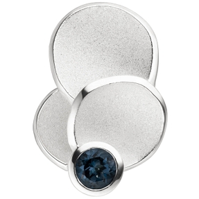 Anhänger Halsschmuck mit Blautopas hellblau blue 925 Silber, teilmattiert