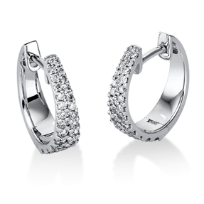 Creolen aus 750 Gold Weißgold 50 Brillanten 0,35ct TW-SI 12,5x3,6mm