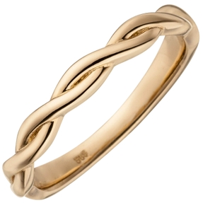 Ring Damenring 2-reihig geflochten 585 Gold Rotgold Rotgoldring Fingerschmuck