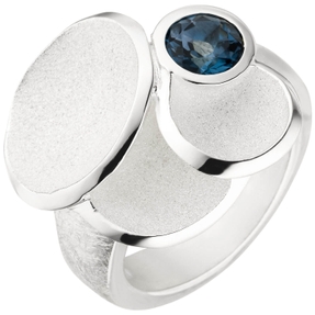 Ring Damenring, Blautopas hellblau blau Topas 925 Silber eismatt Fingerschmuck Ring Damenring, Blautopas hellblau blau Topas 925 Silber eismatt Fingerschmuck