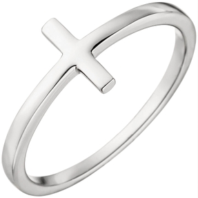 Ring Damenring Kreuz Kreuzchen aus 375 Gold Weißgold Weißgoldring Fingerschmuck