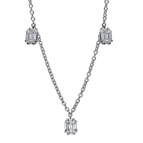 Collier aus 750 Gold Weißgold 45 Diamanten 2,23ct TW-VSI/SI L:40,6cm