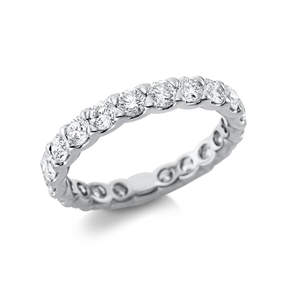 Memoire Ring aus 750 Gold Weißgold 21 Brillanten 2,1ct TW-SI B:3,2mm