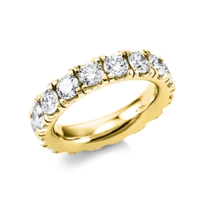 Memoire Ring aus 750 Gold Gelbgold 17 Brillanten 3,97ct TW-SI B:5mm