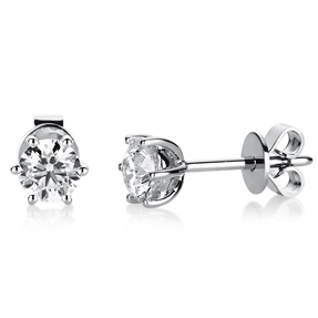 Solitaire Ohrstecker aus 750 Weißgold 2 Brillanten 0,75ct TW-SI Ø5mm 6er-Krappe