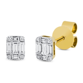Ohrstecker aus 750 Gelbgold 18 Diamanten 0,28ct TW-SI 5,5x4,1mm Fassung rhodiniert Ohrstecker aus 750 Gelbgold 18 Diamanten 0,28ct TW-SI 5,5x4,1mm Fassung rhodiniert