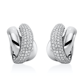 Pavé Creolen aus 750 Gold Weißgold 242 Brillanten 3,5ct TW-VSI