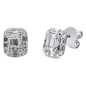 Ohrstecker aus 750 Gold Weißgold 46 Diamanten 0,71ct TW-SI 8,8x7,5mm