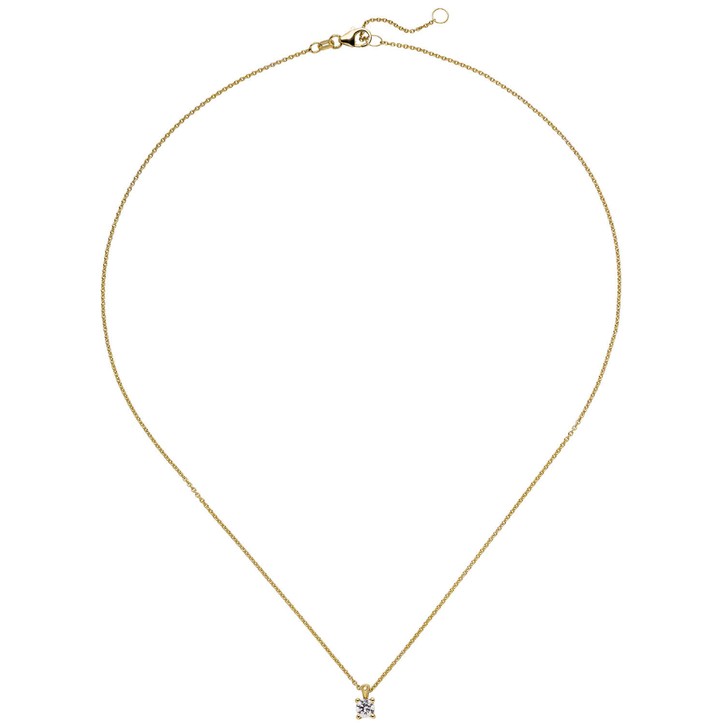 Ankerkette mit Solitär Brillant 585 Gelbgold 45cm
