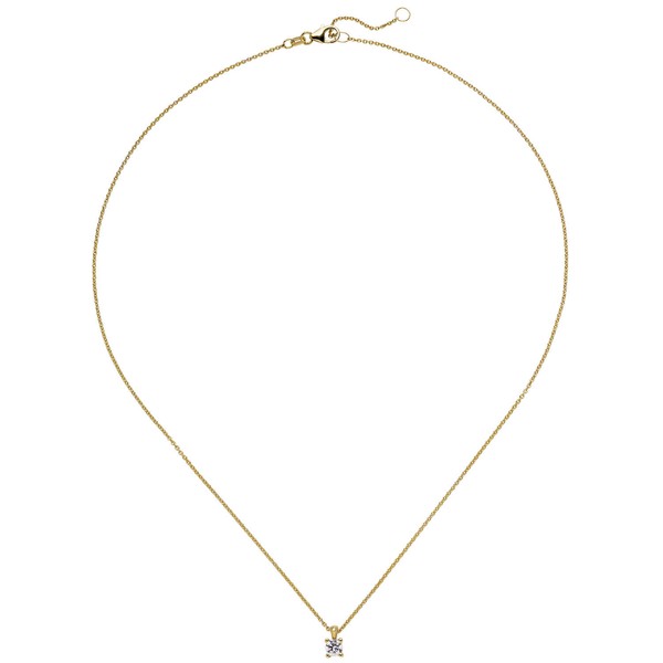 Ankerkette mit Solitär Brillant 585 Gelbgold 45cm