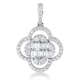 Anhänger aus 750 Gold Weißgold 58 Diamanten 0,45ct TW-SI 21,3x14,6mm mit Öse