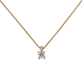 Collier Ankerkette mit Anhänger Solitär Diamant Brillant 585 Gold Rotgold, 45cm Collier Ankerkette mit Anhänger Solitär Diamant Brillant 585 Gold Rotgold, 45cm