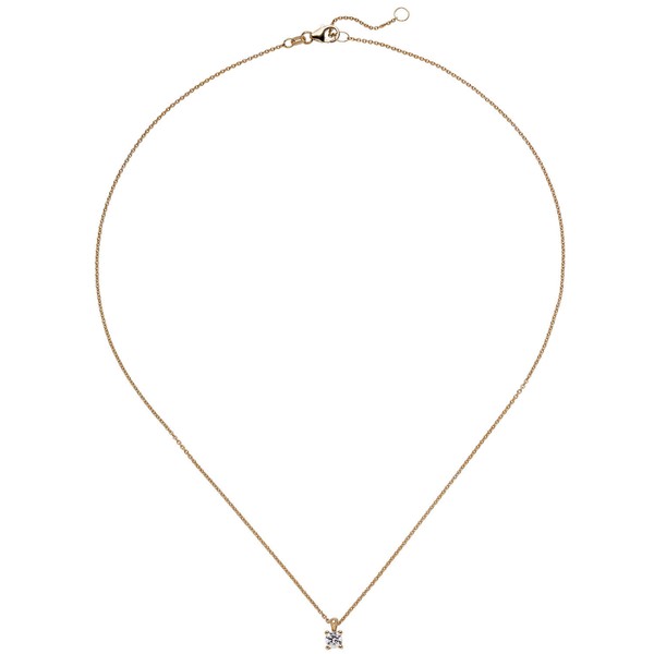 Ankerkette mit Solitär Brillant 585 Rotgold 45cm