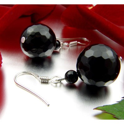 Ohrringe aus Onyx und 925 Silber
